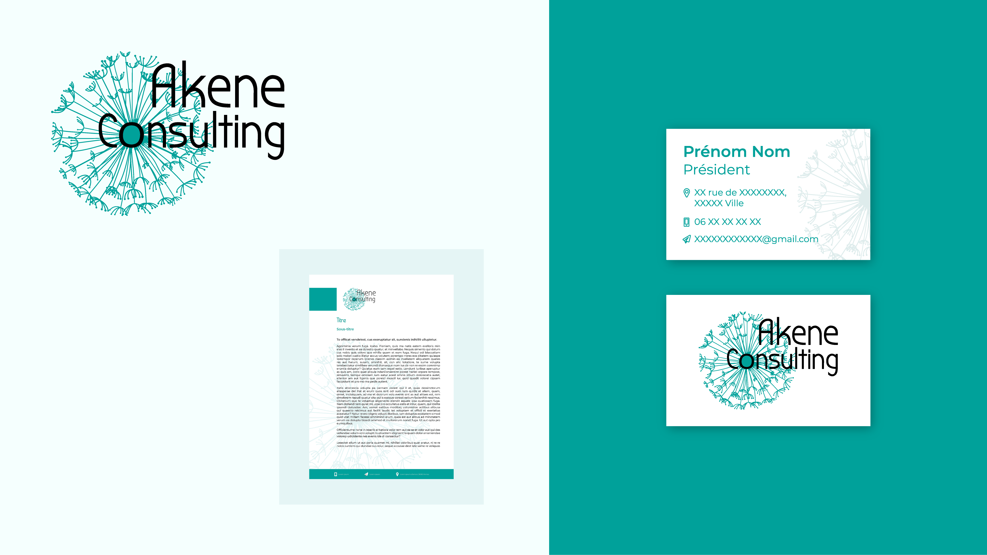 Akene consulting, logo, flyer, powerpoint