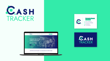 Cashtracker, logo, flyer, cartes de visite, webdesign